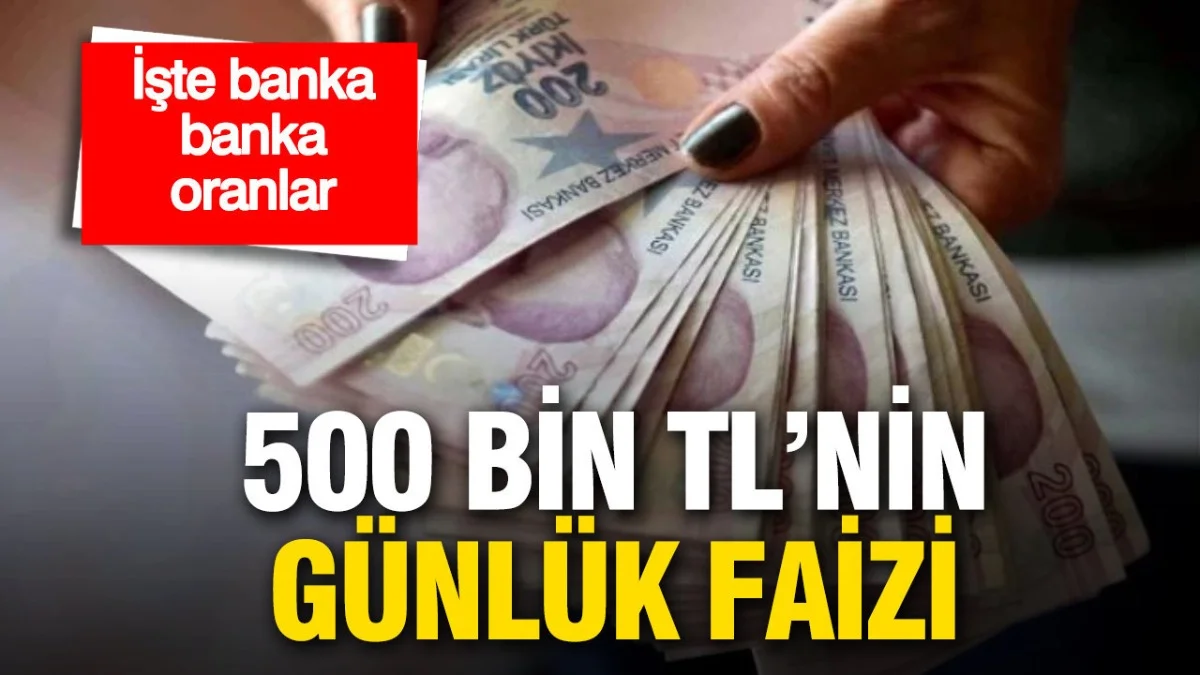 500 Bin TL’nin Günlük Faizi Ne Kadar? Banka Banka Güncel Getiri Listesi Açıklandı